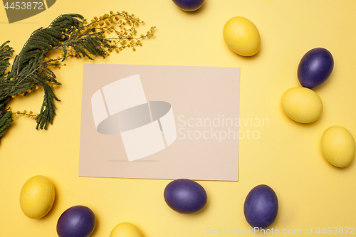 Image of Beautiful easter table setting composition.