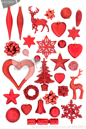 Image of Red Christmas Tree Decorations  