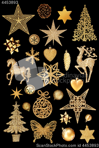 Image of Gold Christmas Decorations 