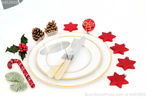 Image of Christmas Dinner Table Setting