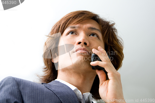 Image of Asian business man and phone