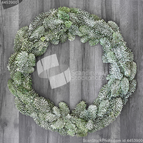 Image of Snow Covered Spruce Fir Wreath