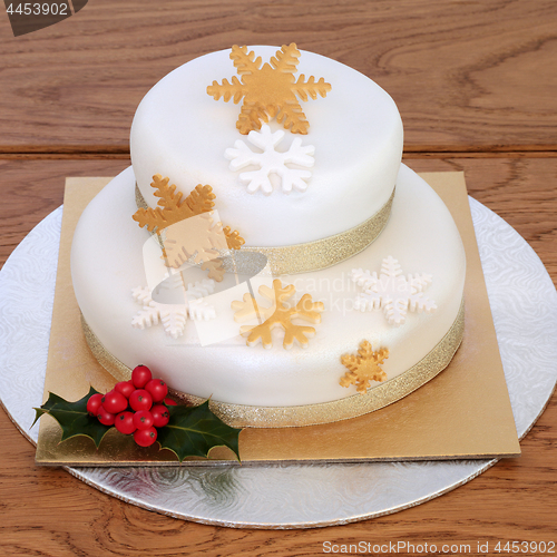 Image of Snowflake Christmas Cake