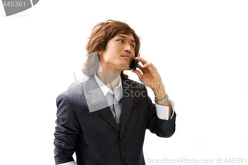 Image of Asian business man and phone