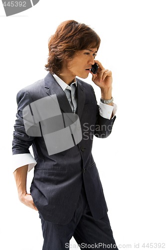 Image of Asian business man and phone