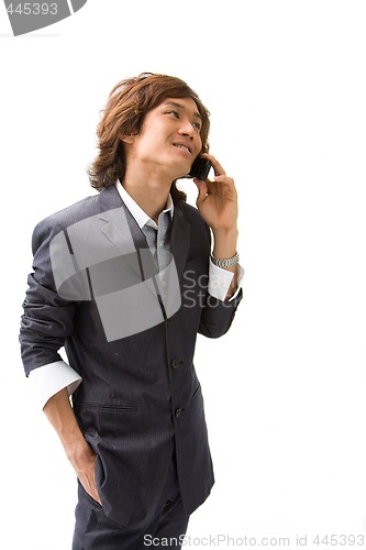 Image of Asian business man and phone