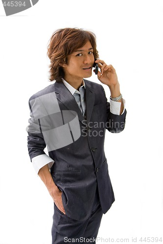 Image of Asian business man and phone