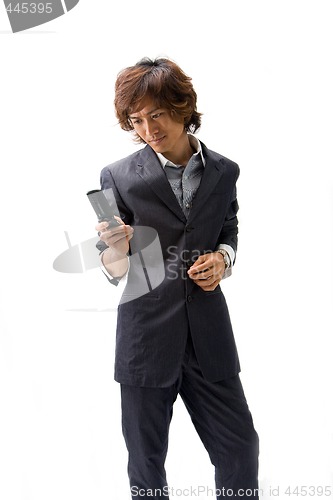 Image of Asian business man and phone