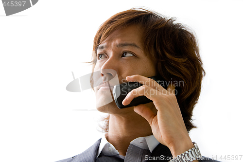 Image of Asian business man and phone