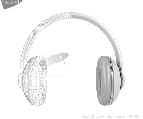 Image of 3D render of big headphones