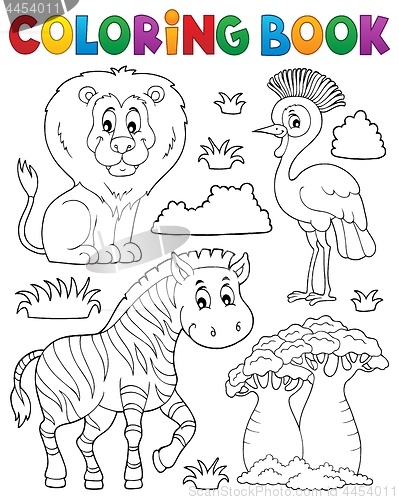 Image of Coloring book African nature theme set 3