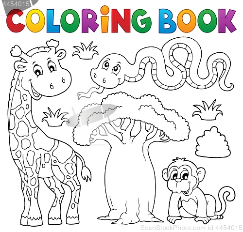 Image of Coloring book African nature theme set 1