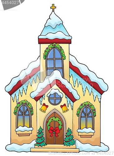 Image of Christmas church building theme image 1
