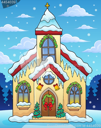 Image of Christmas church building theme image 2