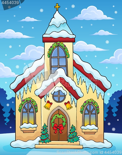 Image of Christmas church building theme image 2