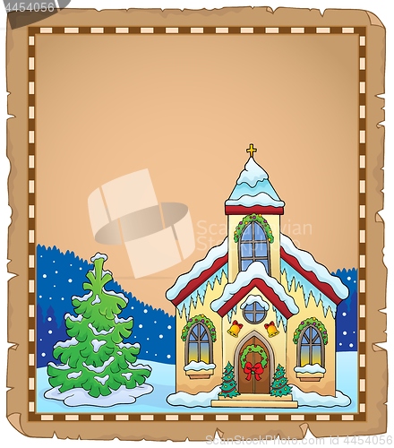Image of Christmas church building parchment 2