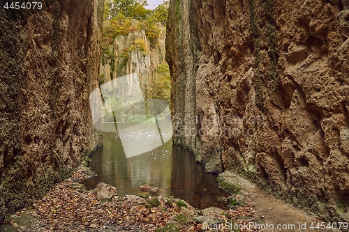 Image of Lake between cliffs