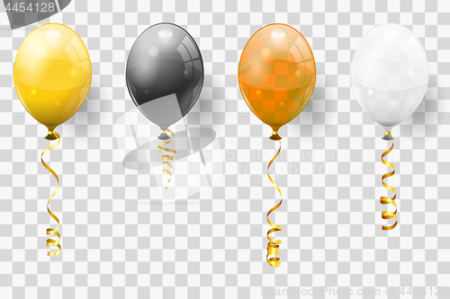 Image of Golden Streamer and Balloons