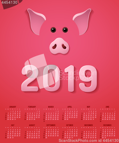 Image of Chinese New Year 2019 Pig Calendar
