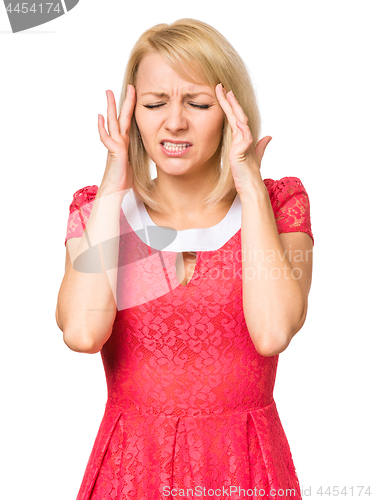 Image of Portrait woman on white background