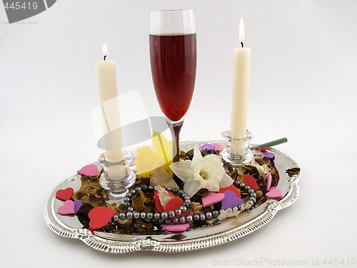 Image of Candle and Wine Celebration