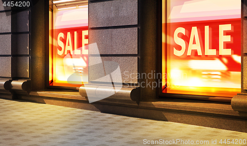 Image of Shop Window With Sale Sign