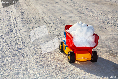 Image of toy stuck removal snow from road