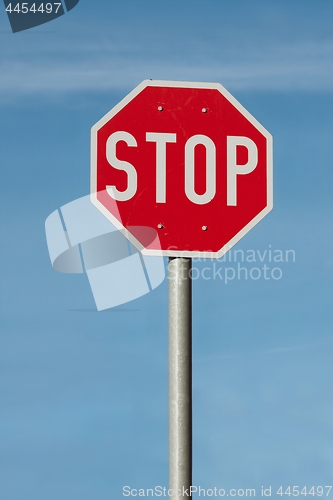 Image of Stop sign closeup