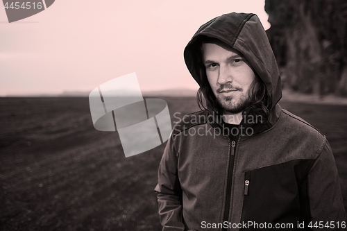 Image of Hooded man in Iceland