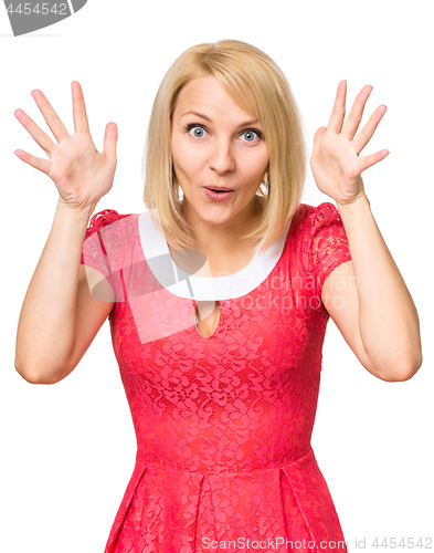 Image of Portrait woman on white background