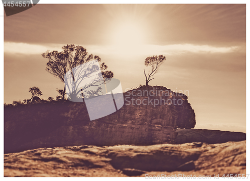 Image of Sun rays backlight Hanging Rock