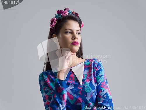 Image of Fashion Model girl isolated over white background