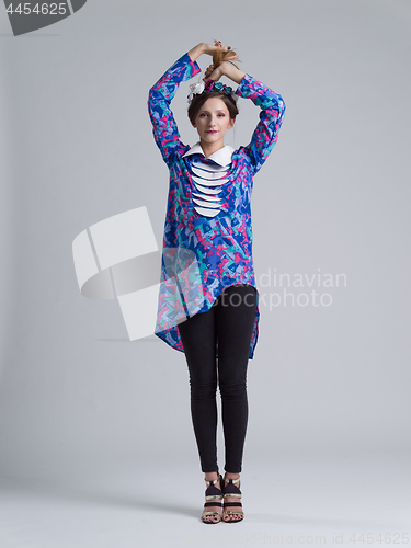 Image of Fashion Model girl isolated over white background