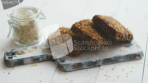 Image of Closeup of whole grain bread with sunflower seeds