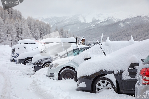 Image of Winter snowy parking
