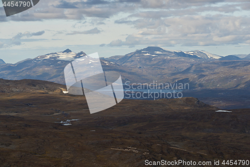 Image of Landscape as seen from Mount Njulla (Nuolja). Northern Sweden