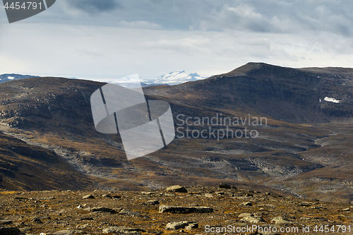 Image of View of landscape from Mount Njulla. Northern Sweden