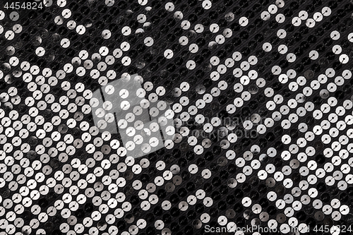 Image of Black fabric with shiny reflective sequins