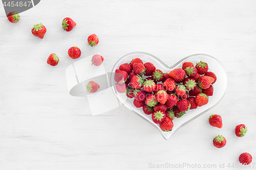 Image of Strawberries in a heart-shaped bowl