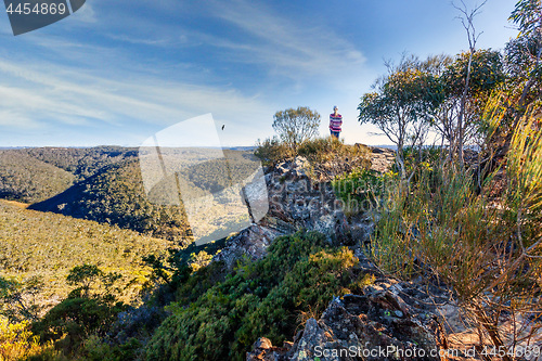 Image of Hiker taking in some of the magnificent Blue Mountains views