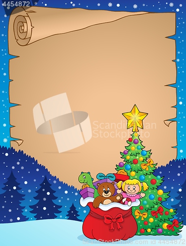 Image of Christmas tree and gift bag parchment 2