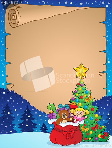 Image of Christmas tree and gift bag parchment 2