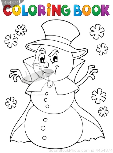 Image of Coloring book vampire snowman theme 1