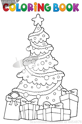 Image of Coloring book Christmas tree and gifts 2