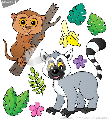 Image of Tarsier and lemur theme set 1