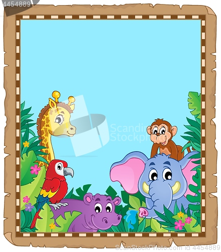 Image of Parchment with animals in jungle