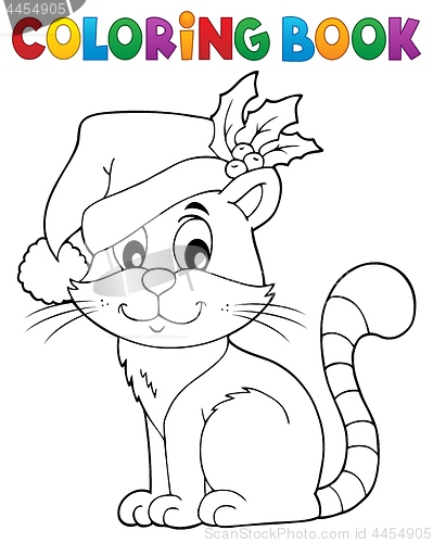 Image of Coloring book Christmas cat theme 2