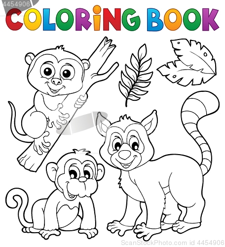 Image of Coloring book primates and monkey