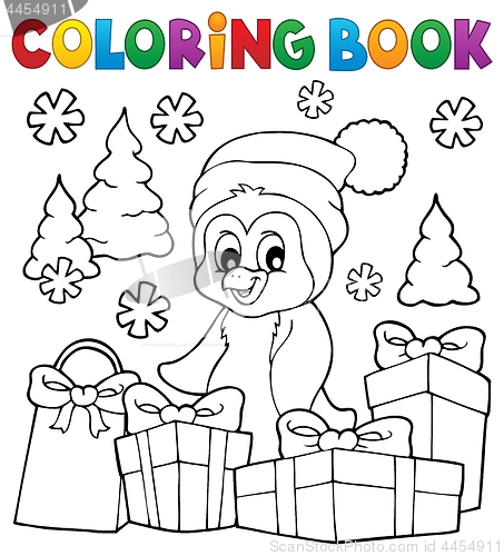 Image of Coloring book Christmas penguin topic 3