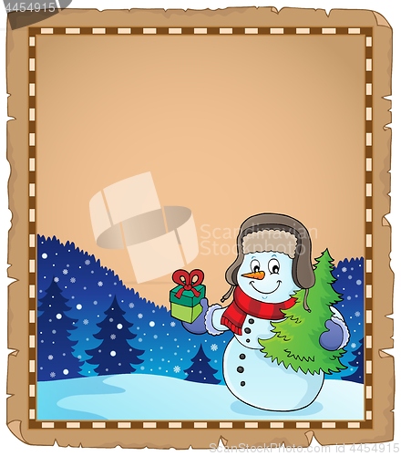 Image of Christmas snowman subject parchment 4